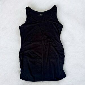 Motherhood Maternity Tank Top Women's Medium Black Casual Ruched Scoop Neck